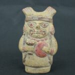 Pre Columbian Moche Ceramic Rattle Sacred Artifact for Rituals