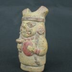 Pre Columbian Moche Ceramic Rattle Sacred Artifact for Rituals - Imagen 2