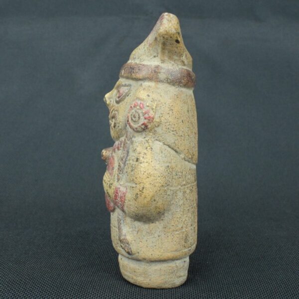 Pre Columbian Moche Ceramic Rattle Sacred Artifact for Rituals - Imagen 3