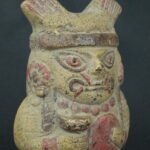 Pre Columbian Moche Ceramic Rattle Sacred Artifact for Rituals - Imagen 12