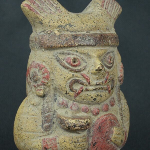 Pre Columbian Moche Ceramic Rattle Sacred Artifact for Rituals - Imagen 12