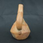 Pre Columbian Moche Ceramic Bottle Ritual Artifact with Bird Design - Imagen 3