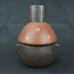 Pre Columbian Paracas Ceramic Ritual Bottle with Human Face Artifact - Imagen 5