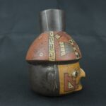 Pre Columbian Paracas Ceramic Ritual Bottle with Human Face Artifact - Imagen 7