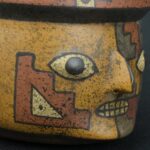 Pre Columbian Paracas Ceramic Ritual Bottle with Human Face Artifact - Imagen 12