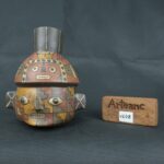 Pre Columbian Paracas Ceramic Ritual Bottle with Human Face Artifact - Imagen 17
