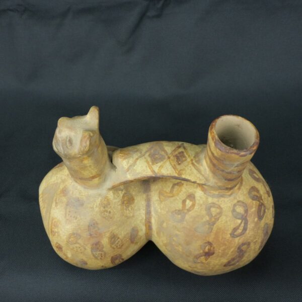 Pre Columbian Moche Ceramic Whistle Ritual Artifact Peru Andean Collectible - Imagen 9