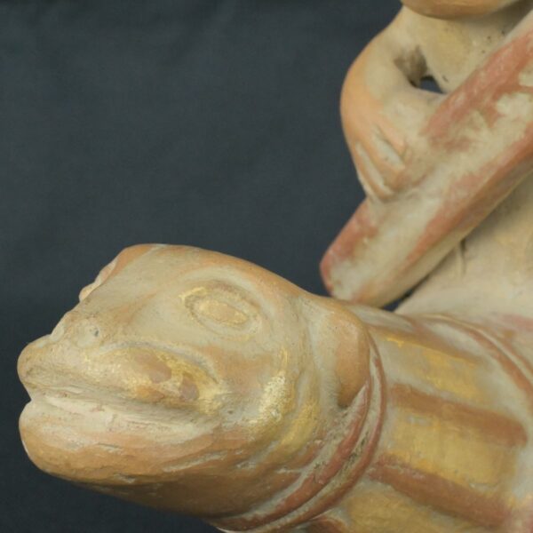 Pre Columbian Moche Ceramic Fisherman Vessel Ritual Artifact Peru - Imagen 13