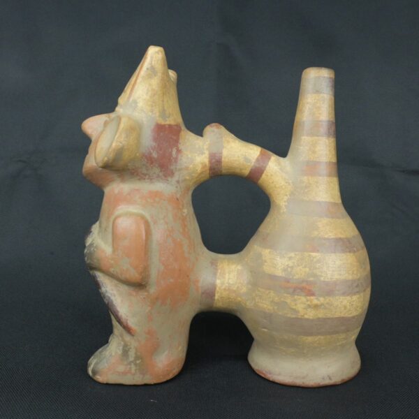 Pre Columbian Vicus Ceramic Whistle Warrior Ritual Artifact Peru - Imagen 2