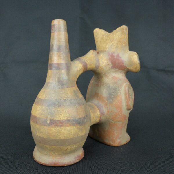 Pre Columbian Vicus Ceramic Whistle Warrior Ritual Artifact Peru - Imagen 5