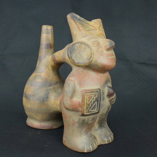 Pre Columbian Vicus Ceramic Whistle Warrior Ritual Artifact Peru - Imagen 7