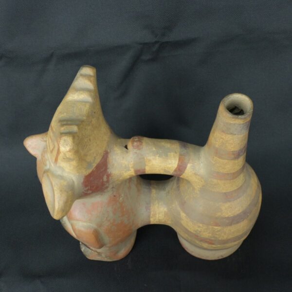 Pre Columbian Vicus Ceramic Whistle Warrior Ritual Artifact Peru - Imagen 9