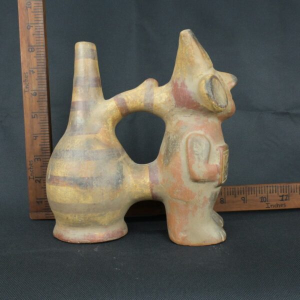 Pre Columbian Vicus Ceramic Whistle Warrior Ritual Artifact Peru - Imagen 18