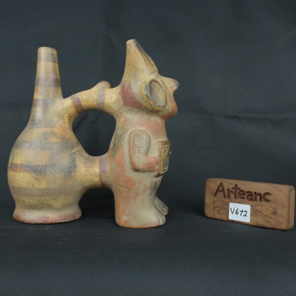 Pre Columbian Vicus Ceramic Whistle Warrior Ritual Artifact Peru - Imagen 19