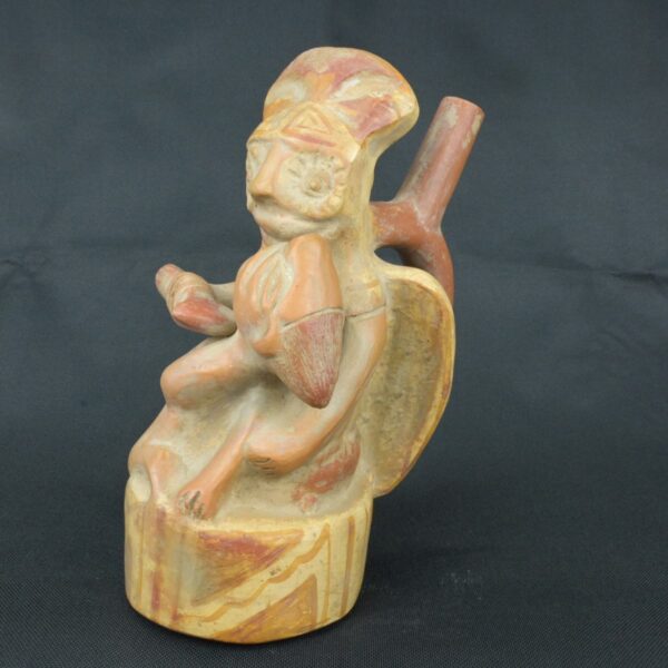Pre Columbian Moche Ceramic Bottle Sacrificial Ritual Artifact Peru - Imagen 3