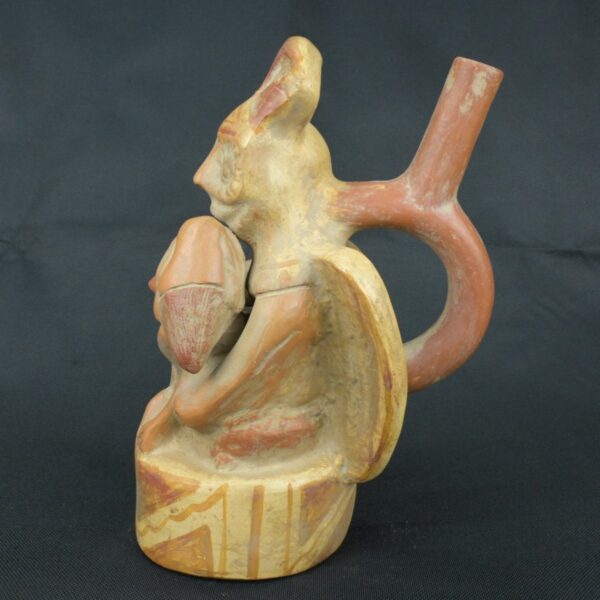 Pre Columbian Moche Ceramic Bottle Sacrificial Ritual Artifact Peru - Imagen 4