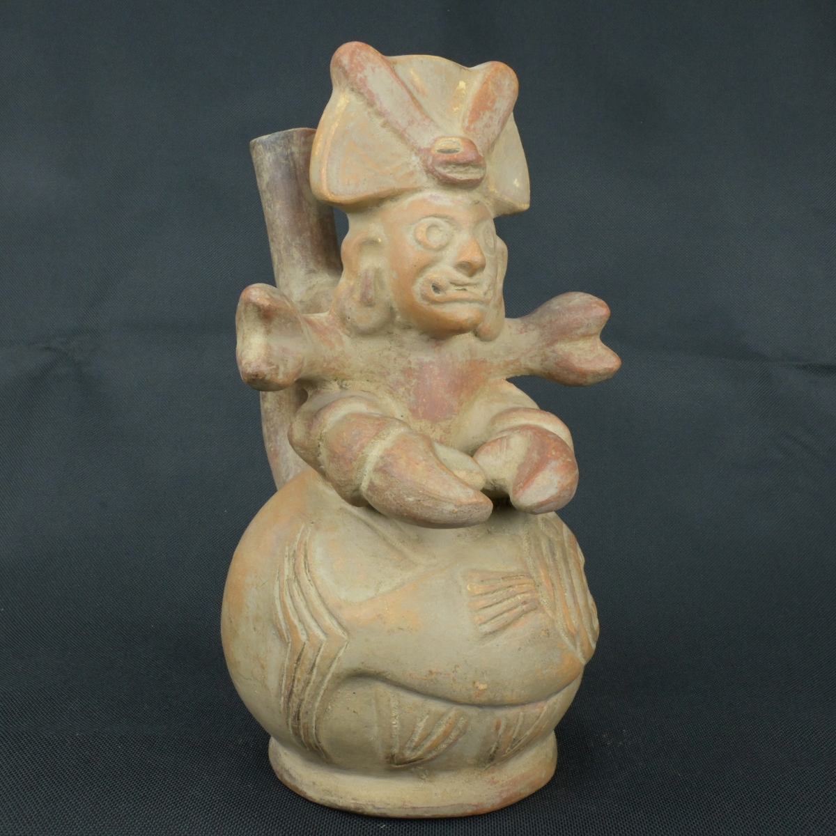 DSC_9836 Pre Columbian Moche Ceramic Bottle Ritual Anthropomorphic Artifact - Imagen 1