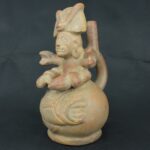 Pre Columbian Moche Ceramic Bottle Ritual Anthropomorphic Artifact - Imagen 3