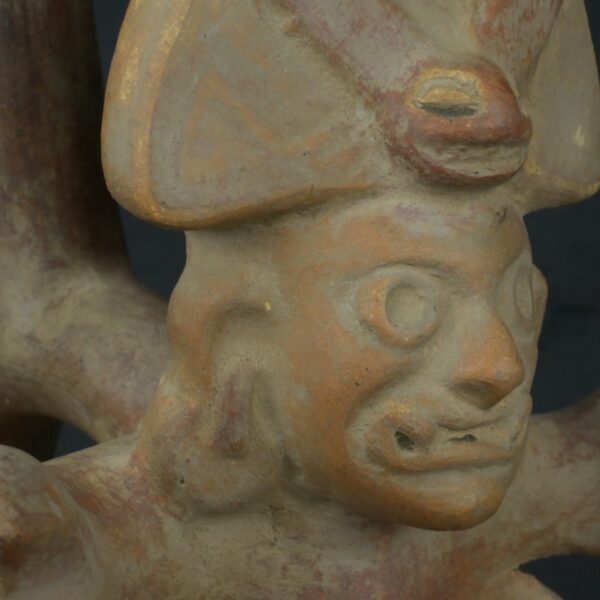 Pre Columbian Moche Ceramic Bottle Ritual Anthropomorphic Artifact - Imagen 12
