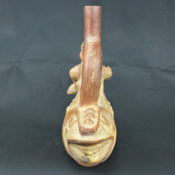 Pre Columbian Moche Ceramic Fish Vessel Ritual Artifact Peru - Imagen 3