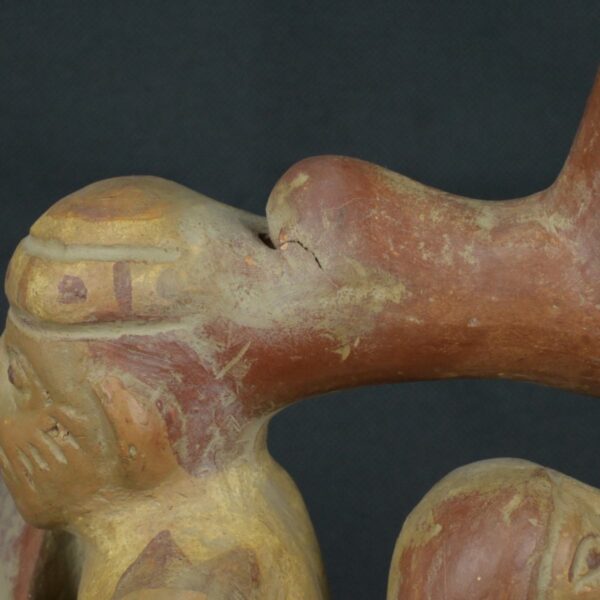 Pre Columbian Moche Ceramic Fish Vessel Ritual Artifact Peru - Imagen 15