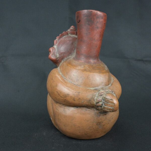 Pre Columbian Moche Ceramic Bottle Ritual Artifact Collector Piece - Imagen 5
