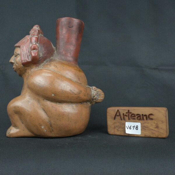 Pre Columbian Moche Ceramic Bottle Ritual Artifact Collector Piece - Imagen 18