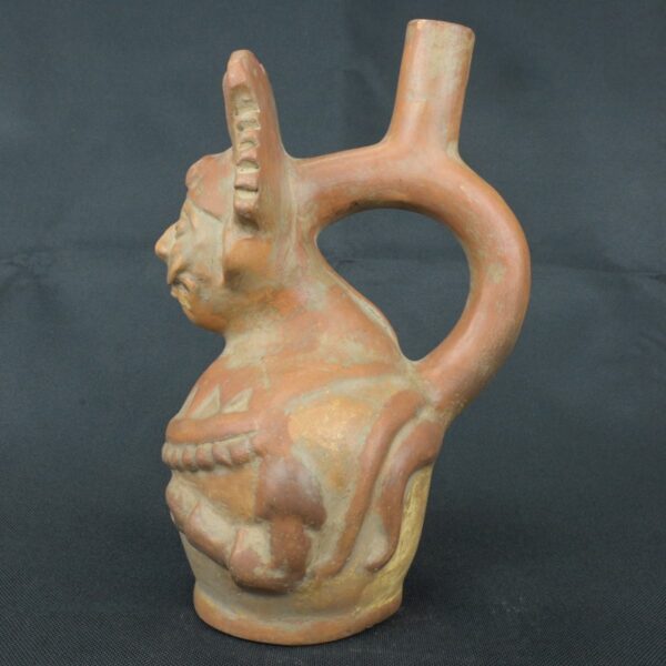 Pre Columbian Moche Ceramic Vessel Ritual Artifact Peru Collectible - Imagen 2