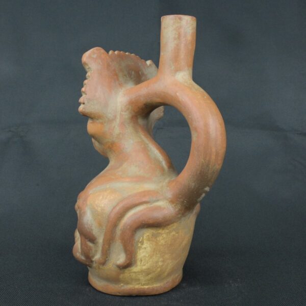 Pre Columbian Moche Ceramic Vessel Ritual Artifact Peru Collectible - Imagen 3