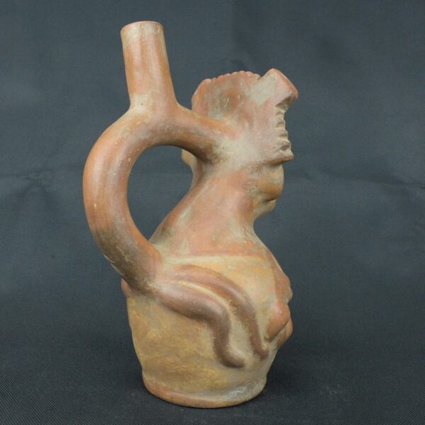 Pre Columbian Moche Ceramic Vessel Ritual Artifact Peru Collectible - Imagen 5