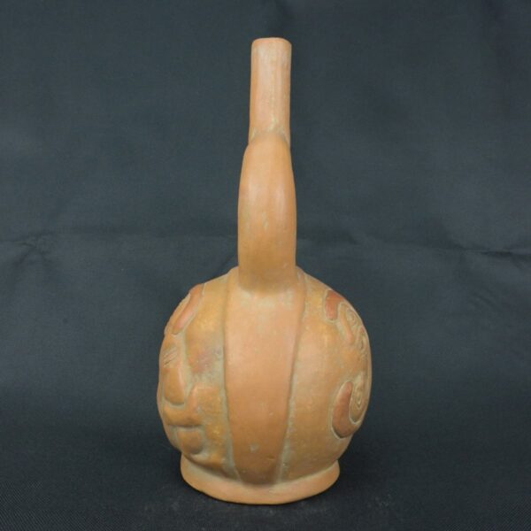 Pre Columbian Moche Ceramic Stirrup Bottle Ritual Artifact Peru - Imagen 3