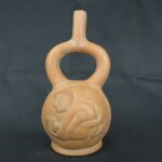 Pre Columbian Moche Ceramic Stirrup Bottle Ritual Artifact Peru - Imagen 5