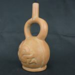 Pre Columbian Moche Ceramic Stirrup Bottle Ritual Artifact Peru - Imagen 6