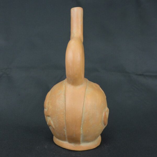 Pre Columbian Moche Ceramic Stirrup Bottle Ritual Artifact Peru - Imagen 7