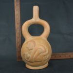 Pre Columbian Moche Ceramic Stirrup Bottle Ritual Artifact Peru - Imagen 18