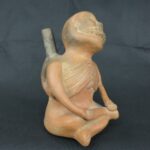 Pre Columbian Moche Ceramic Bottle Ritual Artifact Peru Collectible