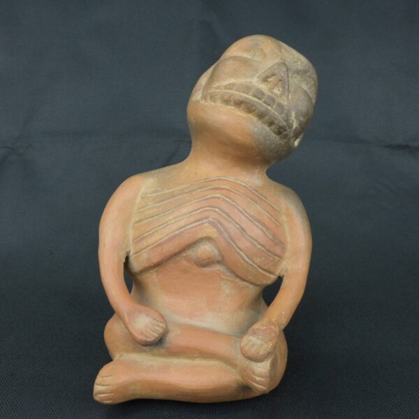 Pre Columbian Moche Ceramic Bottle Ritual Artifact Peru Collectible - Imagen 2
