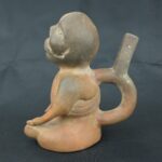 Pre Columbian Moche Ceramic Bottle Ritual Artifact Peru Collectible - Imagen 4