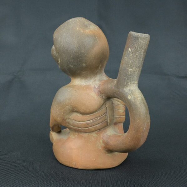 Pre Columbian Moche Ceramic Bottle Ritual Artifact Peru Collectible - Imagen 5