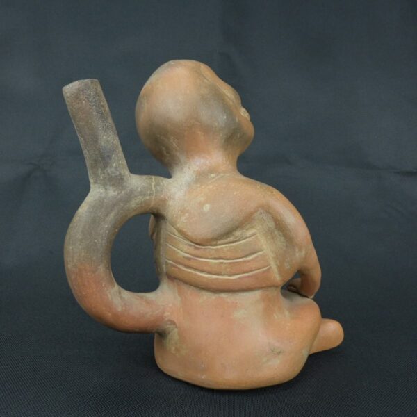 Pre Columbian Moche Ceramic Bottle Ritual Artifact Peru Collectible - Imagen 7