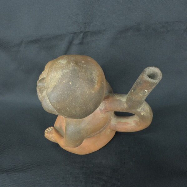Pre Columbian Moche Ceramic Bottle Ritual Artifact Peru Collectible - Imagen 9