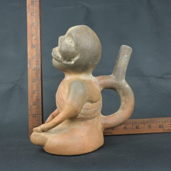 Pre Columbian Moche Ceramic Bottle Ritual Artifact Peru Collectible - Imagen 16