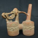 Pre Columbian Vicus Ceramic Ritual Bottle Andean Artifact