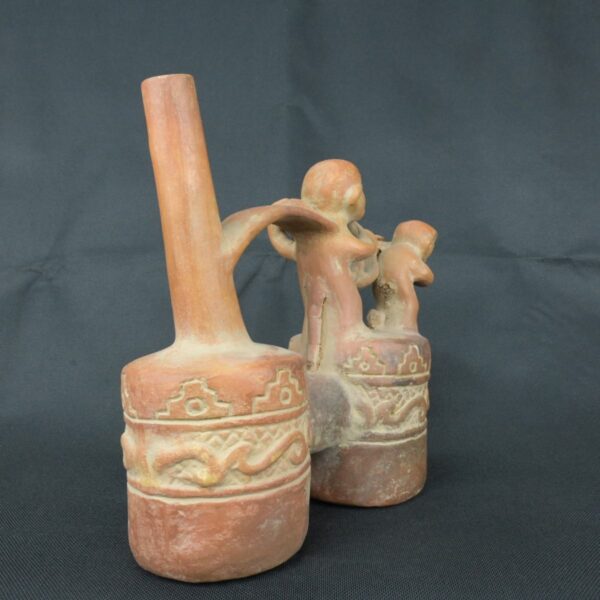 Pre Columbian Vicus Ceramic Ritual Bottle Andean Artifact - Imagen 4