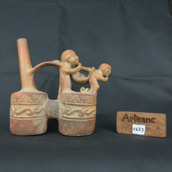 Pre Columbian Vicus Ceramic Ritual Bottle Andean Artifact - Imagen 18