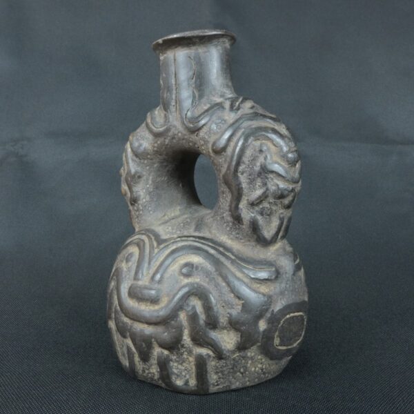 Pre Columbian Chavín Ceramic Ritual Bottle Ancient Andean Artifact - Imagen 2