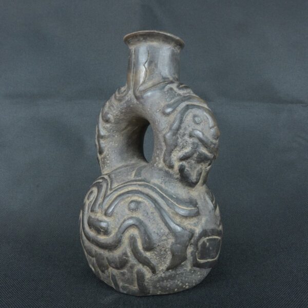 Pre Columbian Chavín Ceramic Ritual Bottle Ancient Andean Artifact - Imagen 6