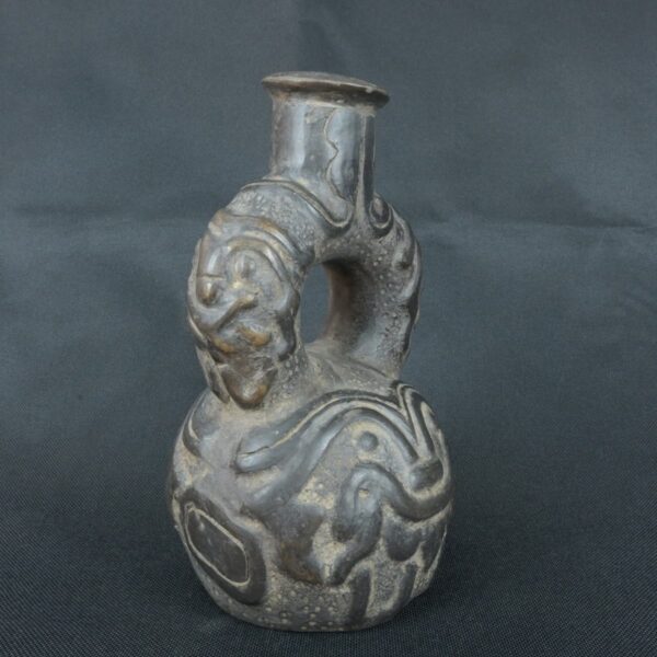 Pre Columbian Chavín Ceramic Ritual Bottle Ancient Andean Artifact - Imagen 8