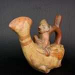 Ancient pre-Columbian Moche ceramic instrument representing a fisherman - Image 3
