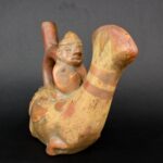 Ancient pre-Columbian Moche ceramic instrument representing a fisherman - Image 2
